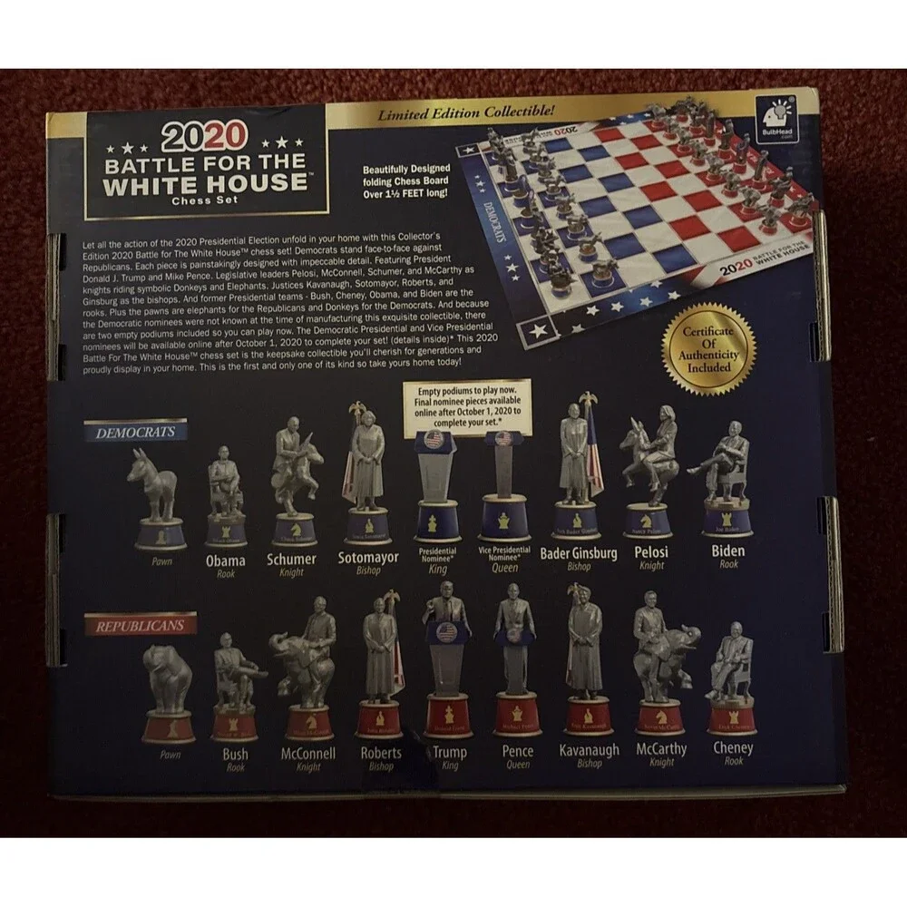 2020 Battle For The White House CHESS SET Republican VS Democrat NEW TRUMP
